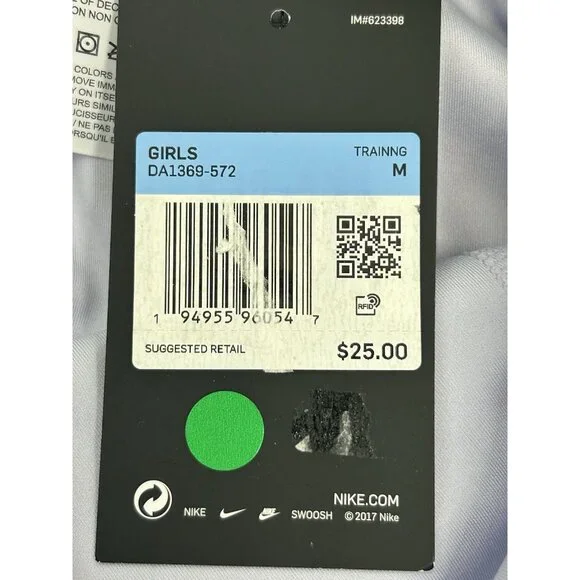 Nike Dri-Fit 9" Compression Biker Shorts Girls Medium LOT of 2 Purple/Green - Picture 6 of 8